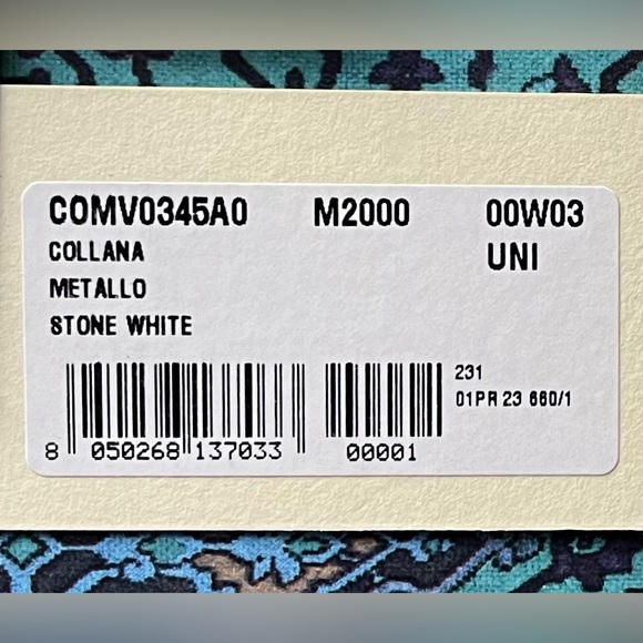 NWT MARNI Mixed Metal Choker Pendant Necklace W/ Enamel Floral Charms Blue/White - Picture 7 of 9